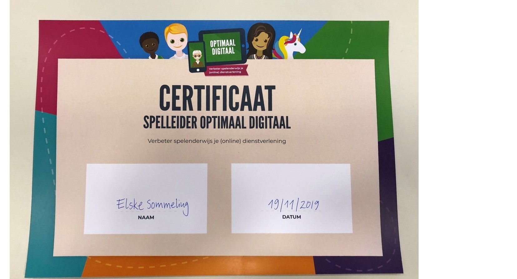 Certificaat Spelleider Optimaal Digitaal